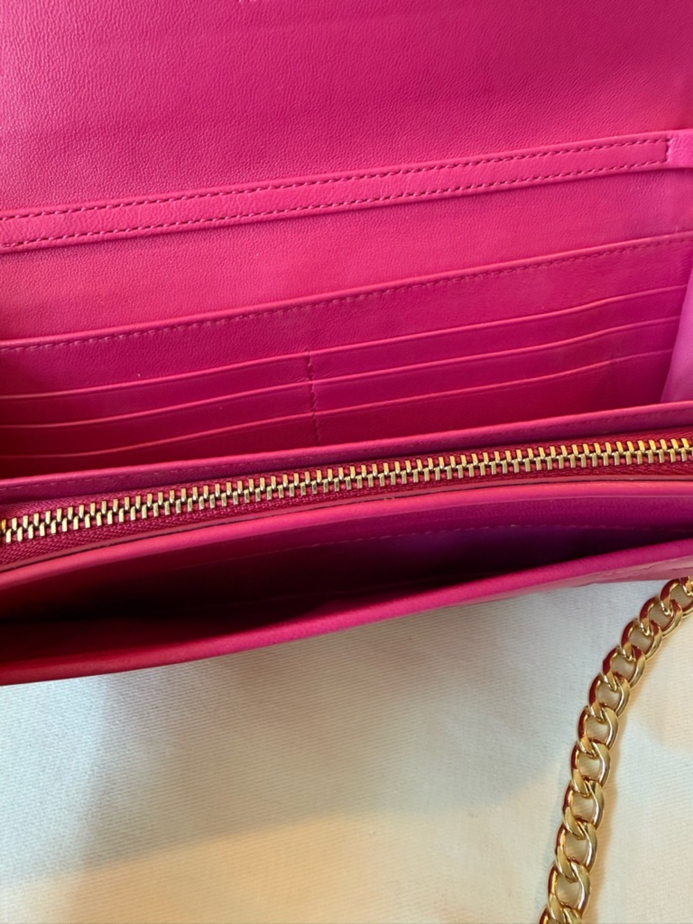 Christian Dior Fuchsia Cannage leather WOC wallet on Chain - Picture 8 of 16